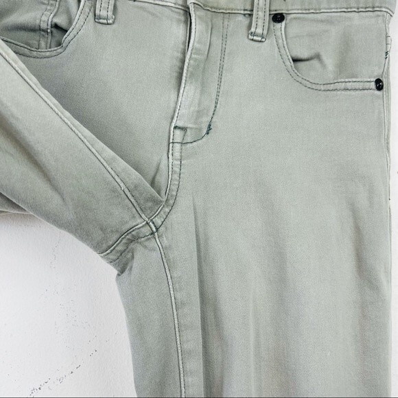 Madewell 9"Mid High Rise Skinny Jeans: Garment Dyed Olive Army Green Size 24 - Picture 7 of 13